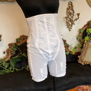 Vintage Rago Extra Firm Zippered High Waist Long Leg Shaper Size 32 White