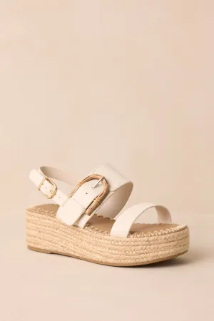 Warm Breeze Ivory Espadrille Platform Sandals