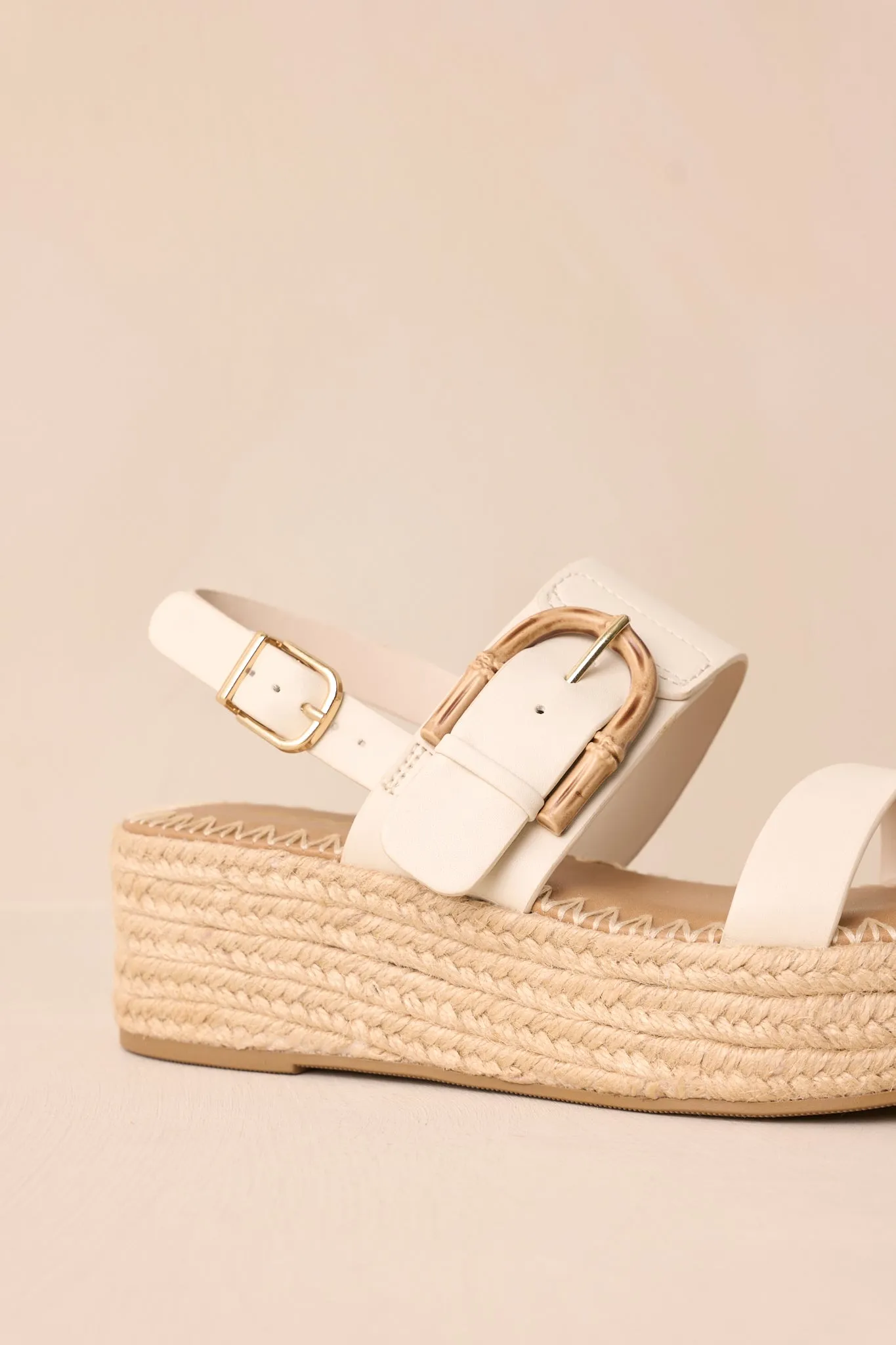 Warm Breeze Ivory Espadrille Platform Sandals