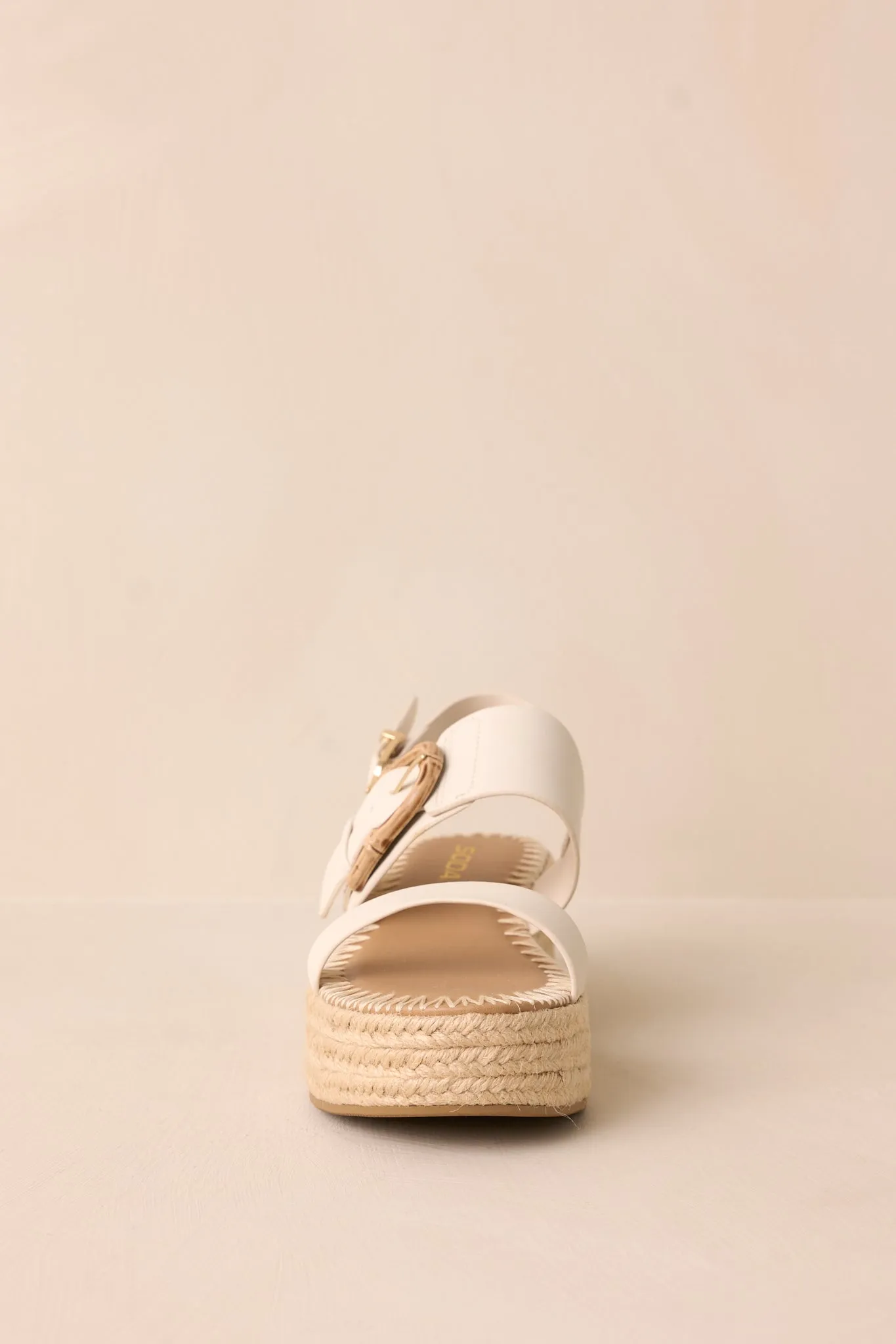 Warm Breeze Ivory Espadrille Platform Sandals