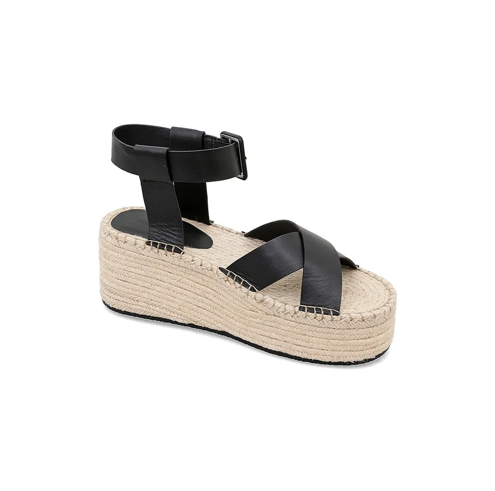Wedge Sandals Leather Summer Platform Hemp Espadrilles Sandals