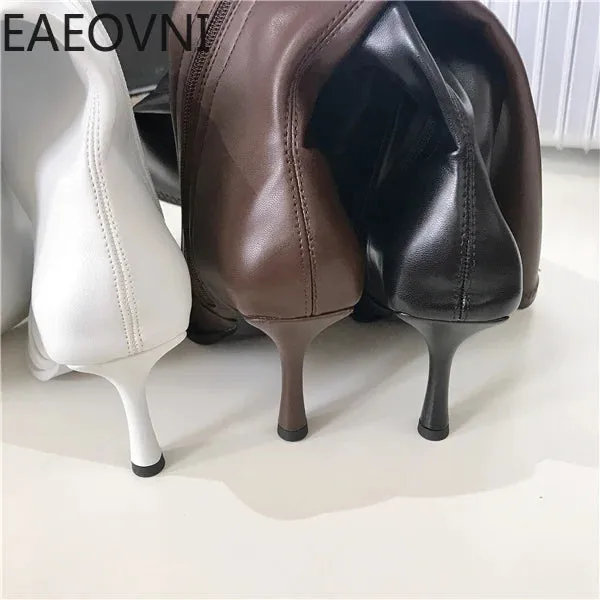 Winter High Boots For Women Fashion Street Style Pointed Toe Long Boots Female High Heel Women's Footwear