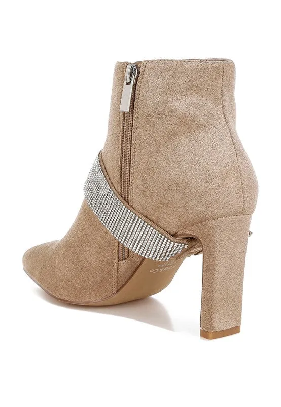 Women's Asagao Diamante & Rhinestones Strap Boots