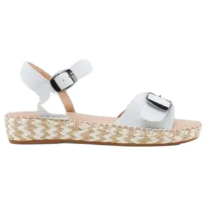 Womens Hush Puppies Basha White Leather Sandals Shoes