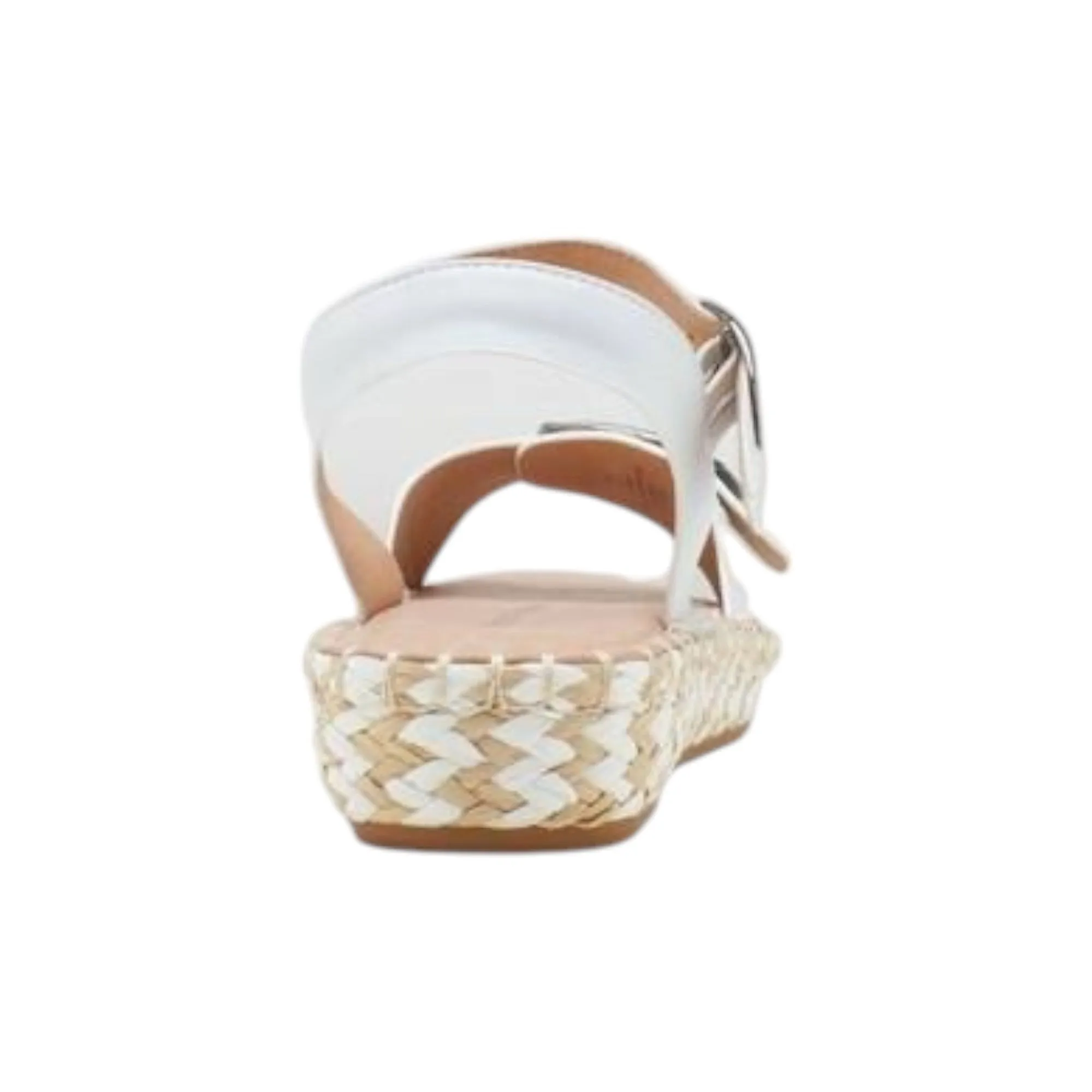 Womens Hush Puppies Basha White Leather Sandals Shoes