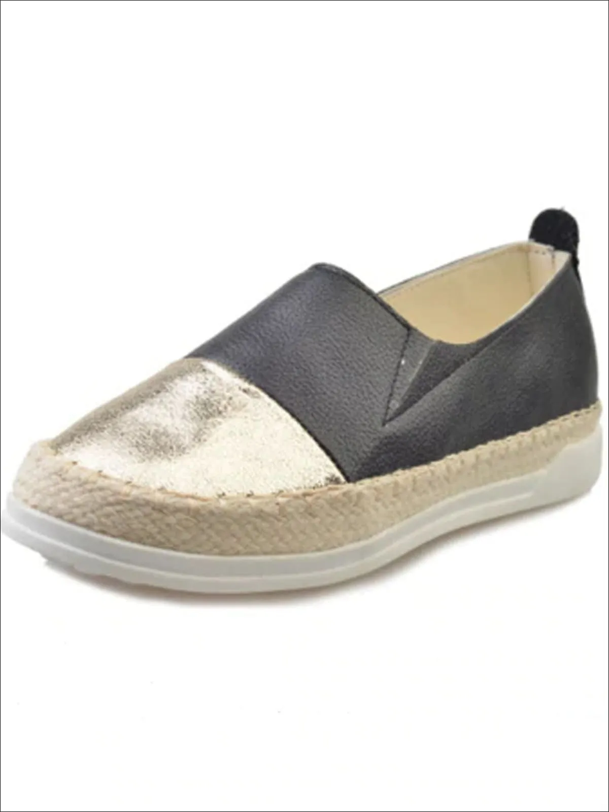 Women's Metallic Espadrille Slip On Shoes By Liv and Mia