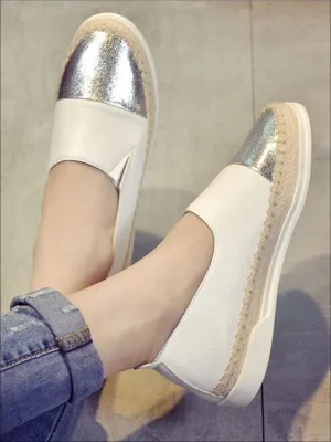 Women's Metallic Espadrille Slip On Shoes By Liv and Mia
