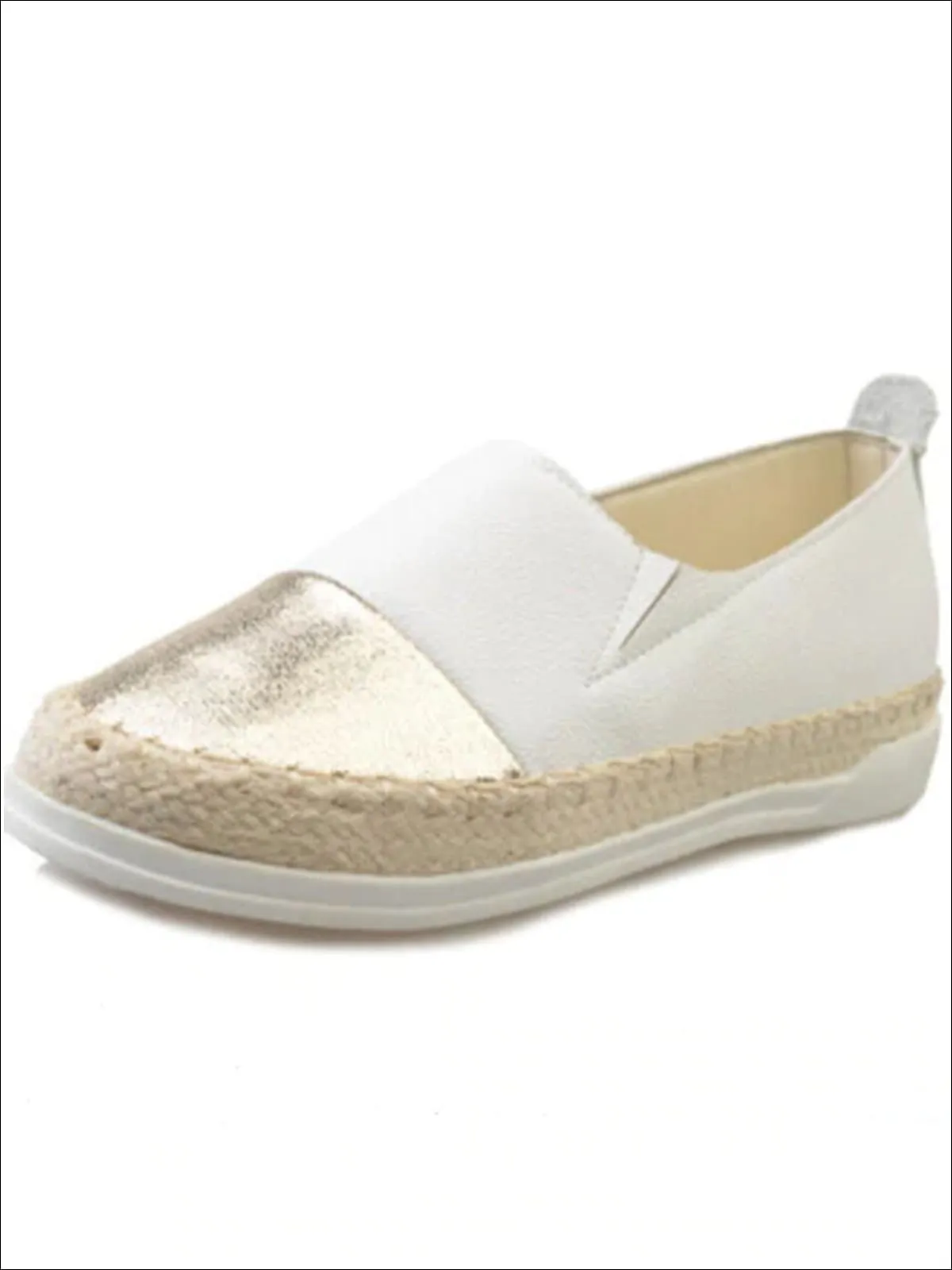 Women's Metallic Espadrille Slip On Shoes By Liv and Mia