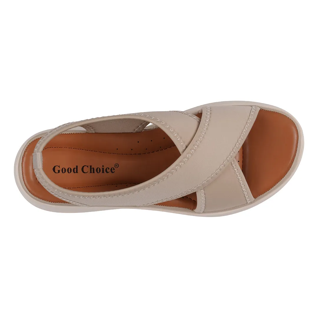 Women's Nixie Nude Stretch Lycra Wedge Sandals