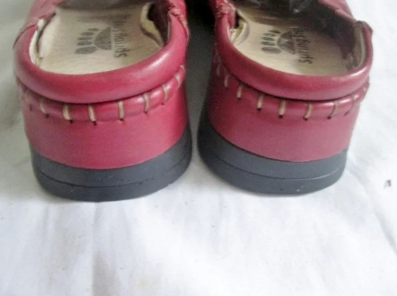 Womens SPRING STEP HANDMADE Leather Clog Shoe Slip-On Loafer Mule RED 40 / 8.5 Woven