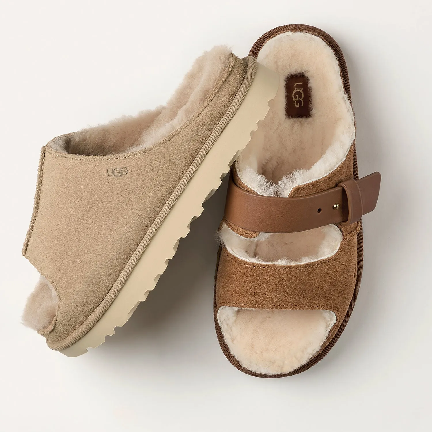 Women's UGG Greenport Strap Slide Chestnut